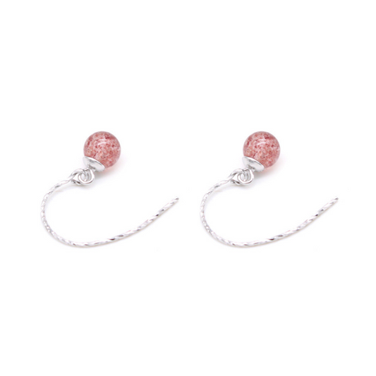 Sterling Silver Strawberry Crystal Hook Earring - The Avenue44
