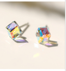 Swarovski Crystal Multi Color Cube Stud Earrings - The Avenue44