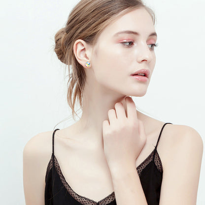 Swarovski Crystal Multi Color Cube Stud Earrings - The Avenue44