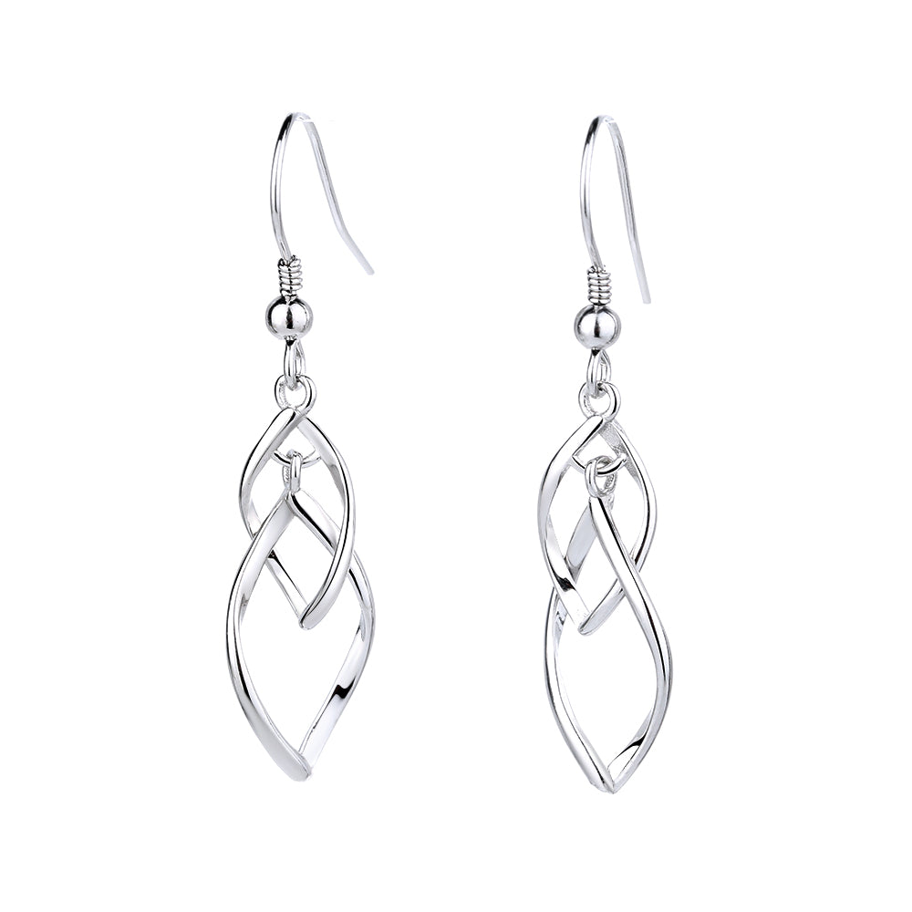 Sterling Silver Swirl Drop Earrings - The Avenue44
