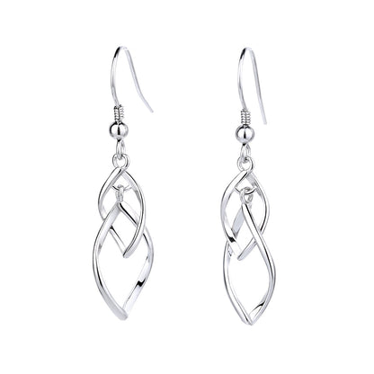 Sterling Silver Swirl Drop Earrings - The Avenue44
