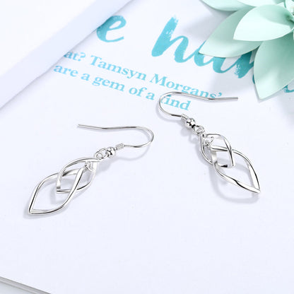 Sterling Silver Swirl Drop Earrings - The Avenue44