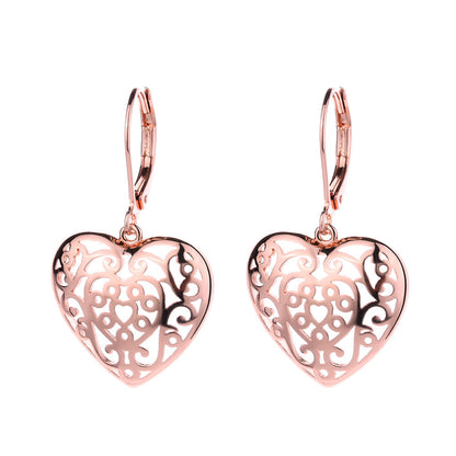 14K Gold and Sterling Silver Filigree Heart Earring - The Avenue44