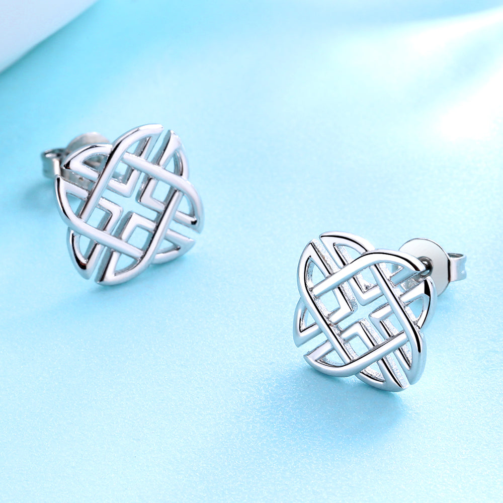 Sterling Silver Celtic Stud Earrings - The Avenue44