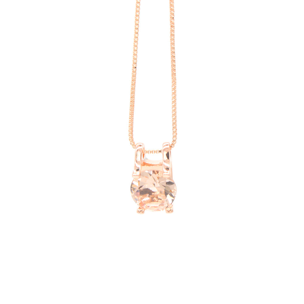 3.87 CTTW Solitaire Morganite Pendant Necklace - The Avenue44