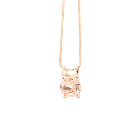 3.87 CTTW Solitaire Morganite Pendant Necklace - The Avenue44