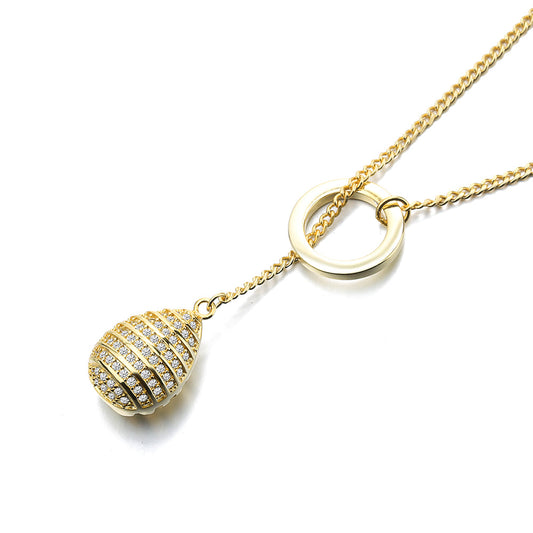 18K Gold Filled Lariat Pendant Necklace - The Avenue44