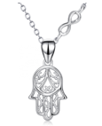 Sterling Silver Filigree Hamsa and Infinity pendant necklace - The Avenue44