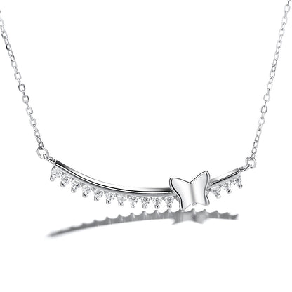 Sterling Silver Butterfly perched on Branch Necklace - The Avenue44
