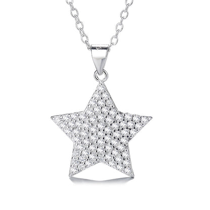 Sterling Silver Star Pendant Necklace with crystals from Swarovski - The Avenue44
