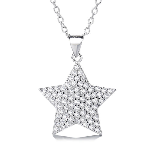 Sterling Silver Star Pendant Necklace with crystals from Swarovski - The Avenue44