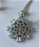 Sterling Silver Starburst Swarovski Crystal Necklace - The Avenue44