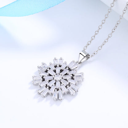 Sterling Silver Starburst Swarovski Crystal Necklace - The Avenue44