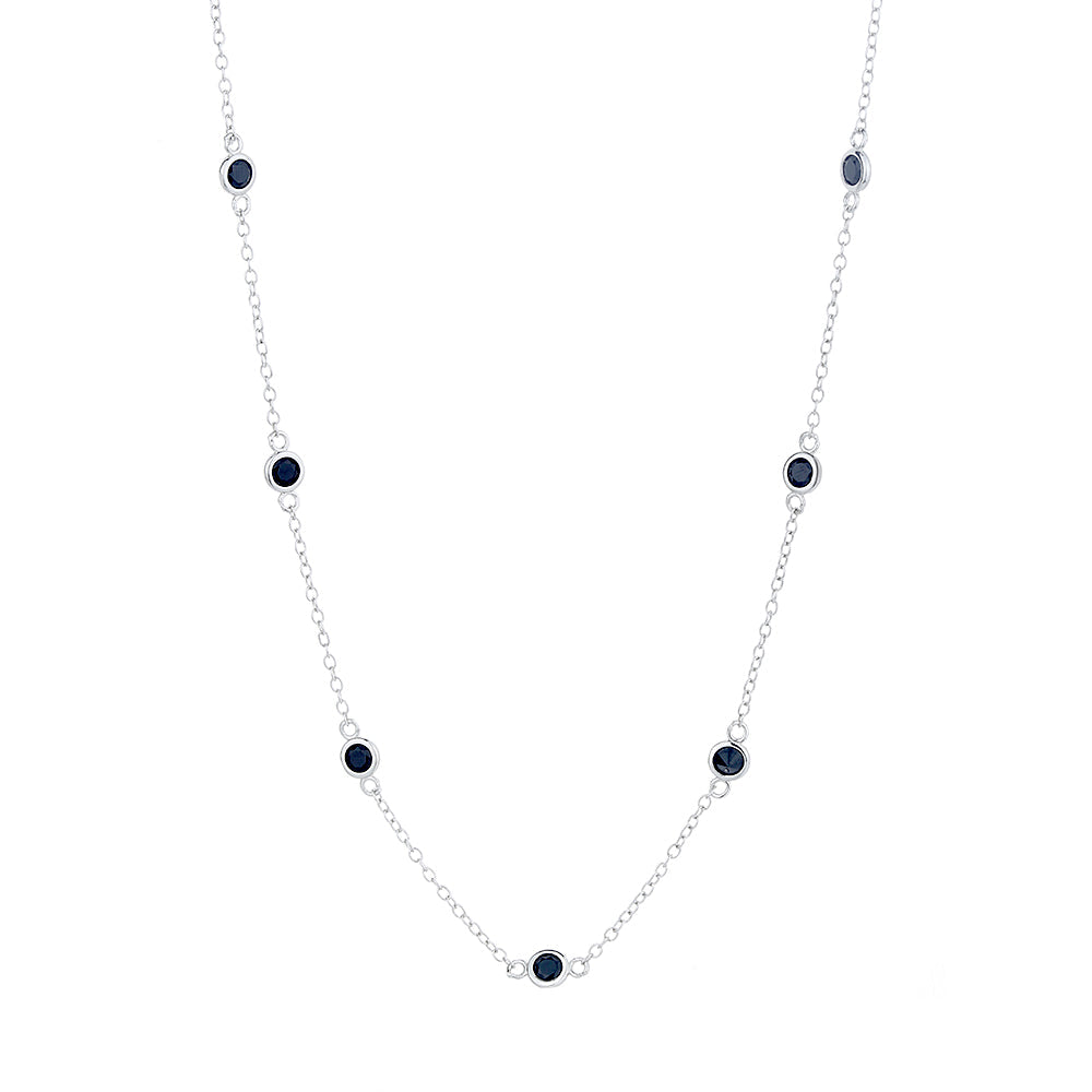 Sterling Silver Station necklace with crystals from Swarovski - The Avenue44