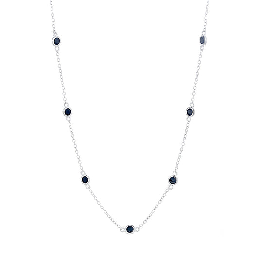 Sterling Silver Station necklace with crystals from Swarovski - The Avenue44