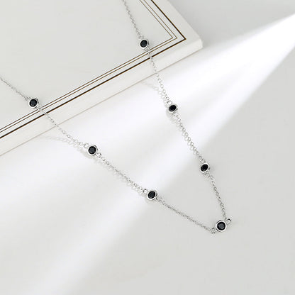Sterling Silver Station necklace with crystals from Swarovski - The Avenue44