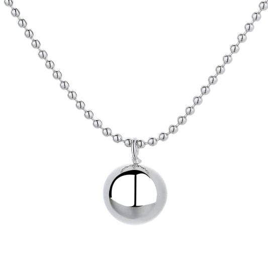 925 Sterling Silver Ball Bead Pendant Necklace - The Avenue44