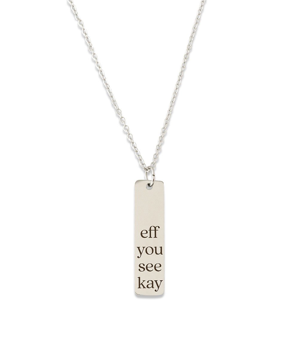 Sterling Silver Eff You See Kay Pendant Necklace - The Avenue44