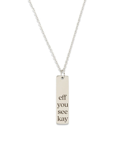 Sterling Silver Eff You See Kay Pendant Necklace - The Avenue44