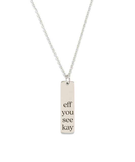 Sterling Silver Eff You See Kay Pendant Necklace - The Avenue44