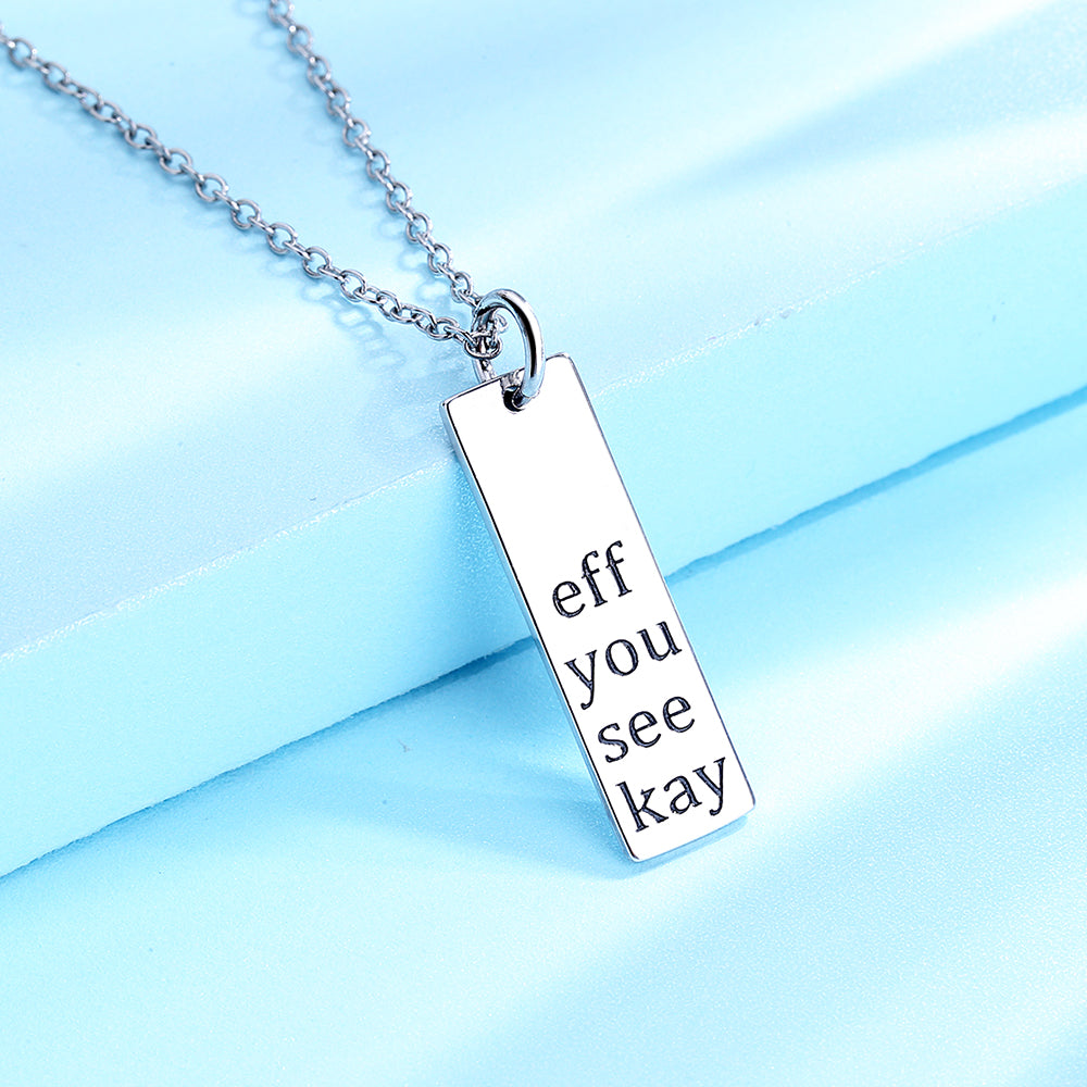 Sterling Silver Eff You See Kay Pendant Necklace - The Avenue44
