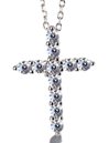 Sterling Silver Cross Necklace with crystals from Swarovski - The Avenue44