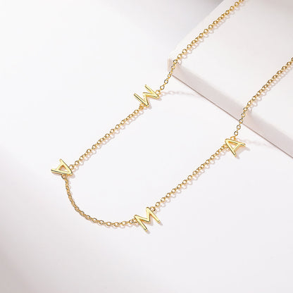 14K Gold Mama Bib Necklace - 14" - The Avenue44
