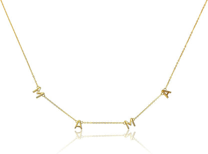 14K Gold Mama Bib Necklace - 14" - The Avenue44