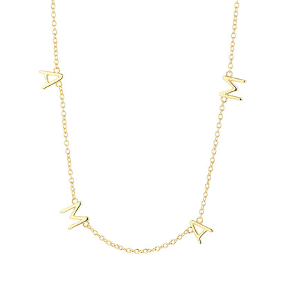 14K Gold Mama Bib Necklace - 14" - The Avenue44