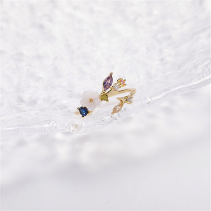 14K Gold Adjustable Ring with crystals from Swarovski - The Avenue44