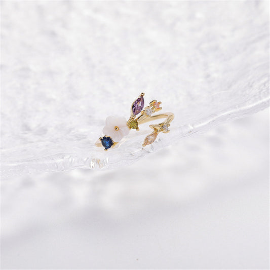 14K Gold Adjustable Ring with crystals from Swarovski - The Avenue44