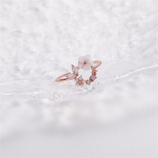 14K Gold Adjustable Ring with crystals from Swarovski - The Avenue44