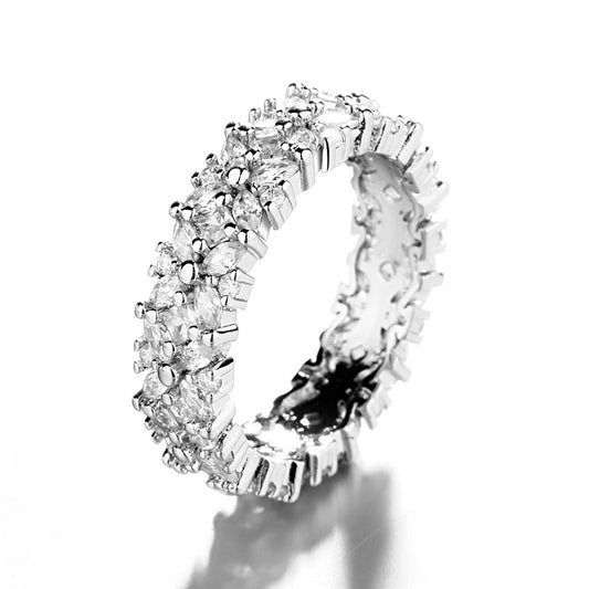 Sterling Silver Marquise-Cut Flower Ring With crystals from Swarovski - The Avenue44