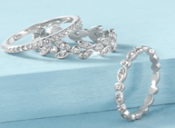 Three-Piece Marquise Cut Leaf Ring Set With Crystals from Swarovski - The Avenue44