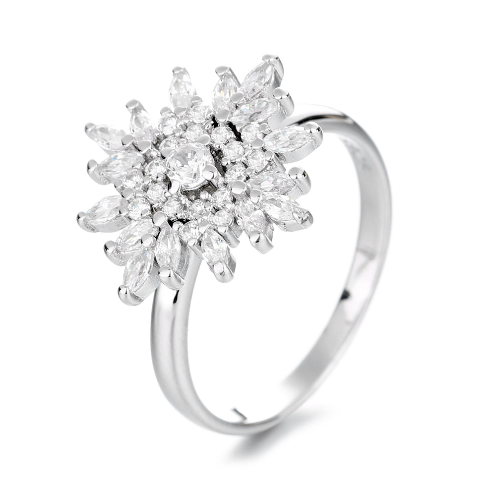 Sterling Silver Sunburst Marquise Ring With Swarovski Crystals - The Avenue44