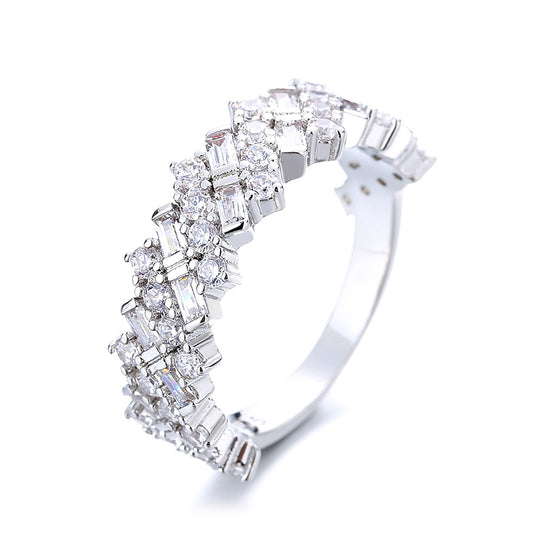 Sterling Silver Multi-Cut Ring with crystals from Swarovski - The Avenue44