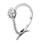 Sterling Silver Leaf Ring with crystals from Swarovski - The Avenue44