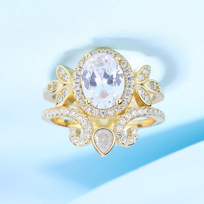 Sterling Silver Quaint Engagement Ring with crystals from Swarovski - The Avenue44