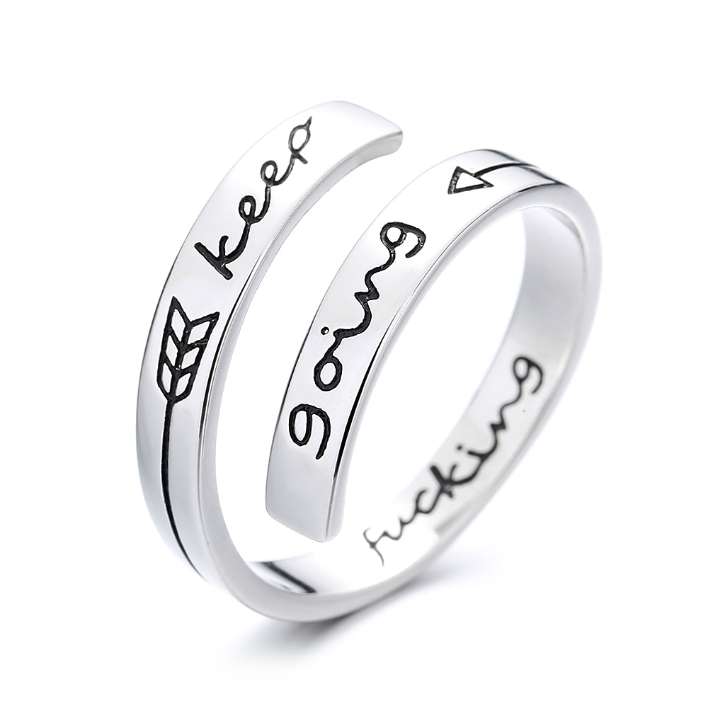 Sterling Silver Keep Going' Bypass Ring - The Avenue44