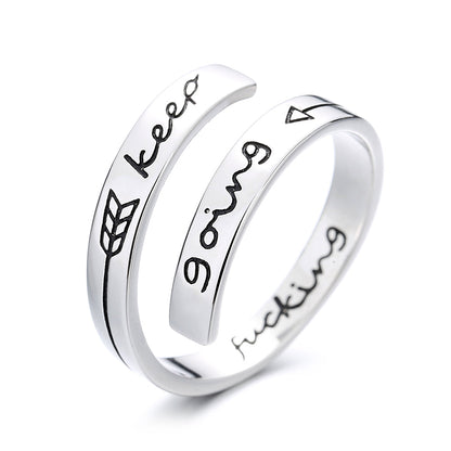 Sterling Silver Keep Going' Bypass Ring - The Avenue44