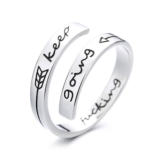 Sterling Silver Keep Going' Bypass Ring - The Avenue44