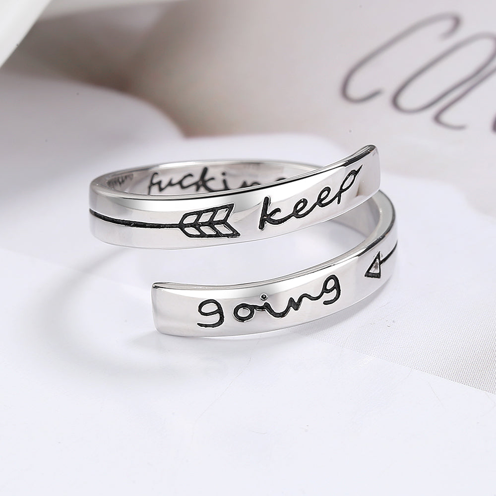 Sterling Silver Keep Going' Bypass Ring - The Avenue44