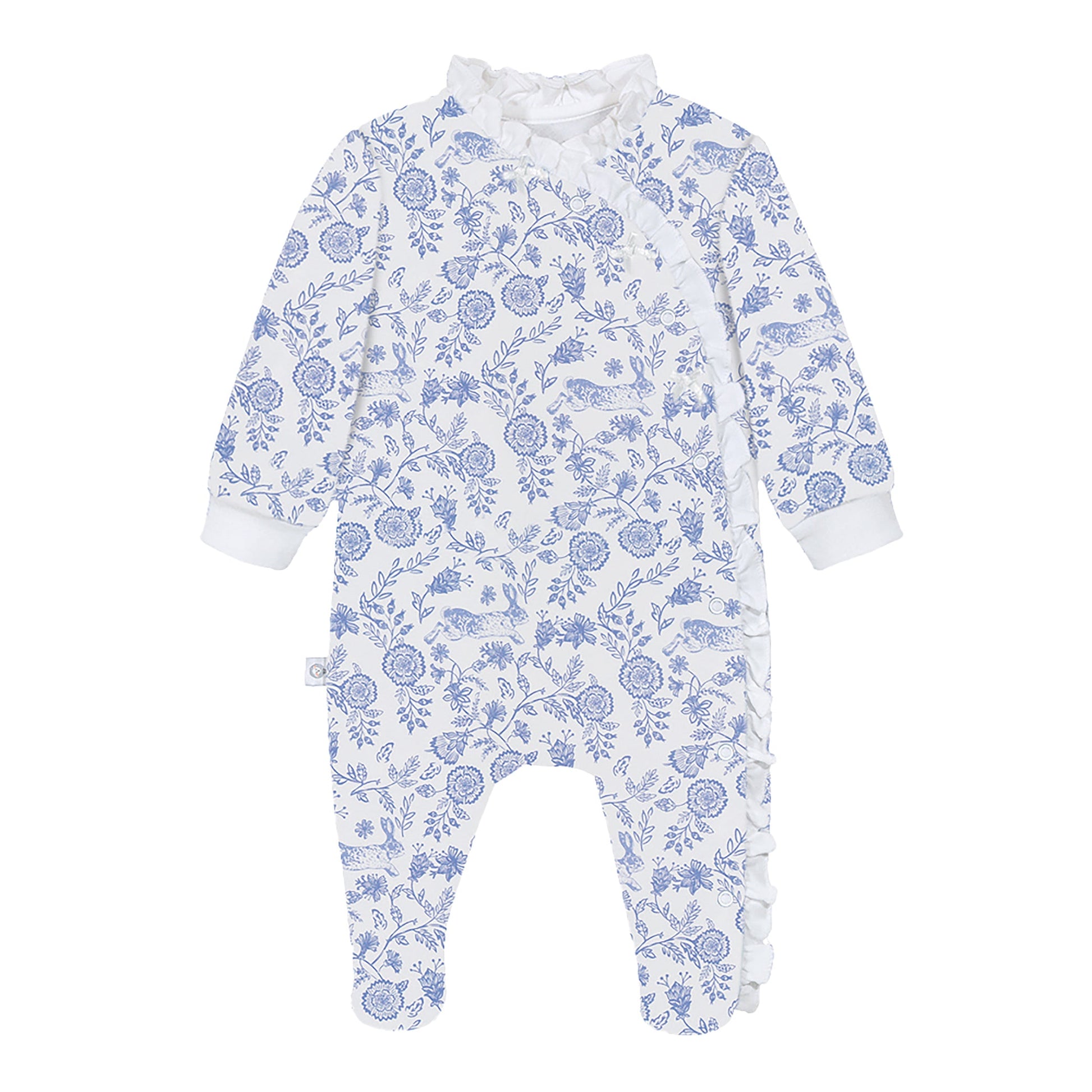 Floral Bunnies Pima Baby Pajama - The Avenue44