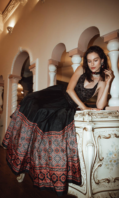 Elise Long Dress with Hand Embroidery