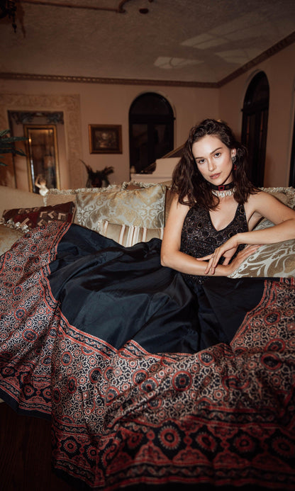 Elise Long Dress with Hand Embroidery