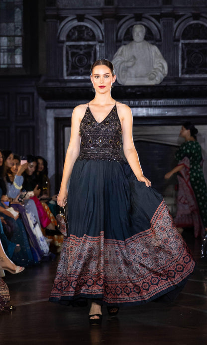 Elise Long Dress with Hand Embroidery