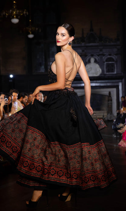 Elise Long Dress with Hand Embroidery