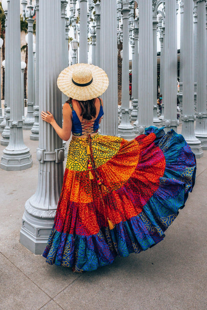 Elissa Multi Tropical Tiered Chaniya Choli