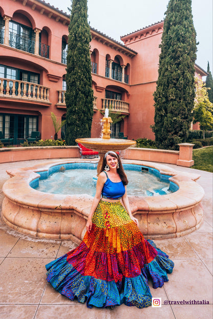 Elissa Multi Tropical Tiered Chaniya Choli