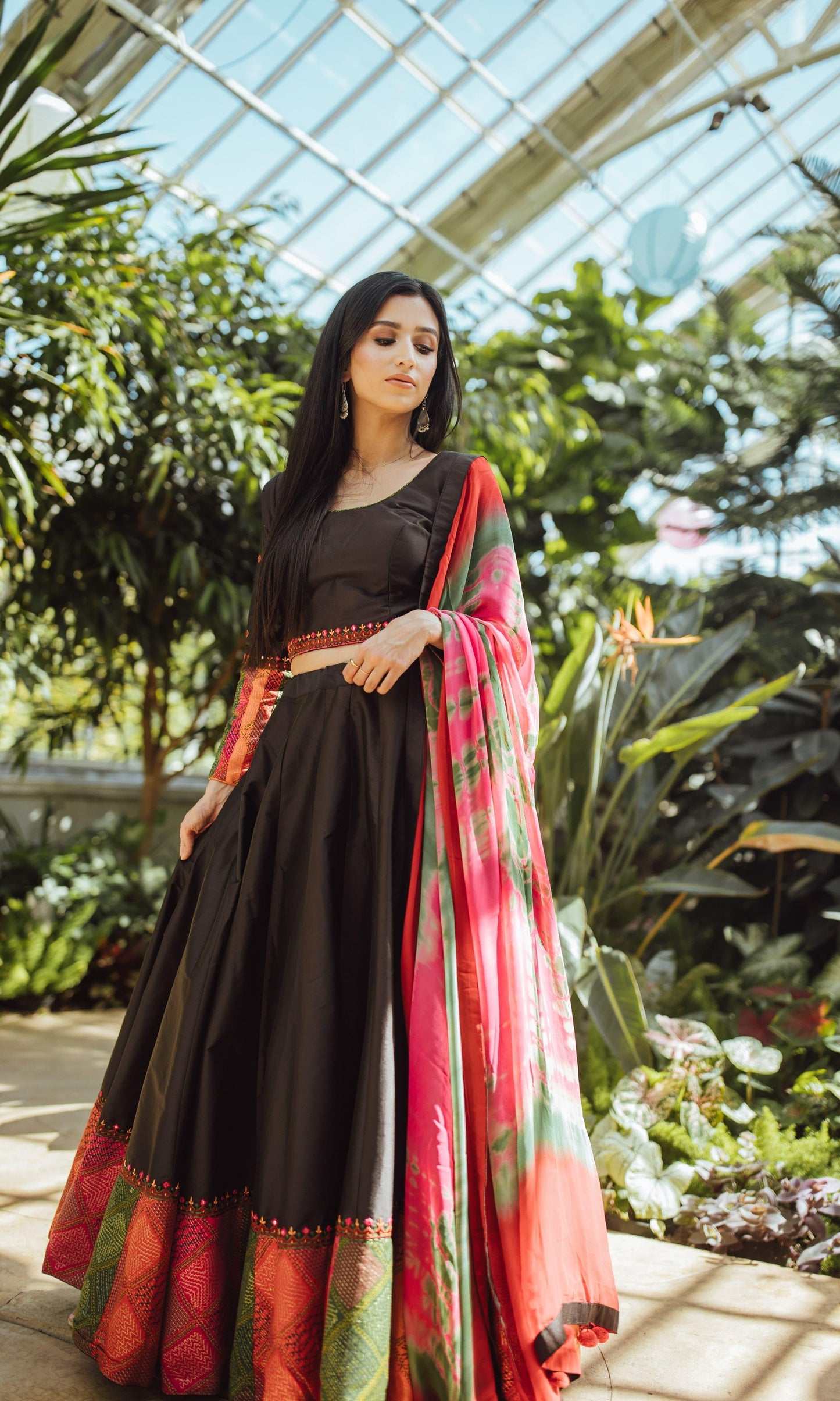 Elvira Silk Black Chaniya Choli Set